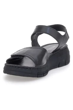 Sandali Neri con Strappi In Velcro Mio Tempo 350005