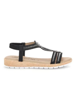 Sandali neri con strass Mio tempo LR263702