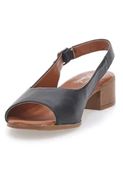 Sandali Neri con Tacco a Blocco e Tomaia in Pelle PITTARELLO LOOK 243065