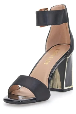 Sandali Neri con Tacco e Cinturino First Lady 407