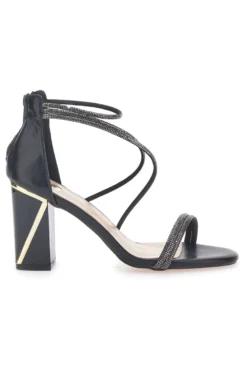 Sandali neri con tacco e strass LE HAVRE PARIS 237