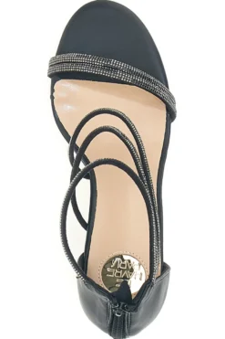 Sandali neri con tacco e strass LE HAVRE PARIS 237