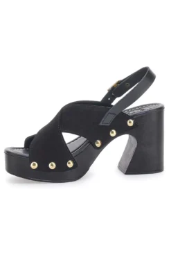 Sandali Neri con Tomaia in Pelle e Tacco a Coda PITTARELLO LOVE 5850