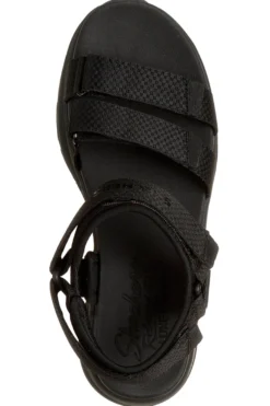 Sandali neri con tripla fascia regolabile Skechers D'LUX WALKER SANDAL SEA-SCAPE