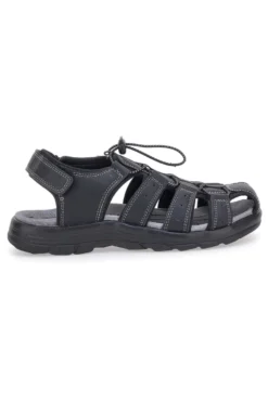 Sandali neri con velcro ed elastico johes land 2208