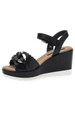 Sandali neri con zeppa e catena decorativa Gmv SA0439