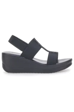 Sandali Neri Con Zeppa Elasticizzati MIO TEMPO 2210/9738