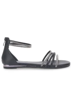 Sandali neri eleganti con cinturino gioiello CAFÉ COST W6