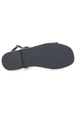 Sandali Neri Flat con Dettaglio Catena Ferre' F251