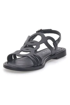 Sandali Neri Flat In Vera Pelle Pittarello Sun A6440101