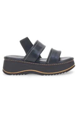 Sandali Neri in Pelle con Platform e Elastico Posteriore PITTARELLO 54874
