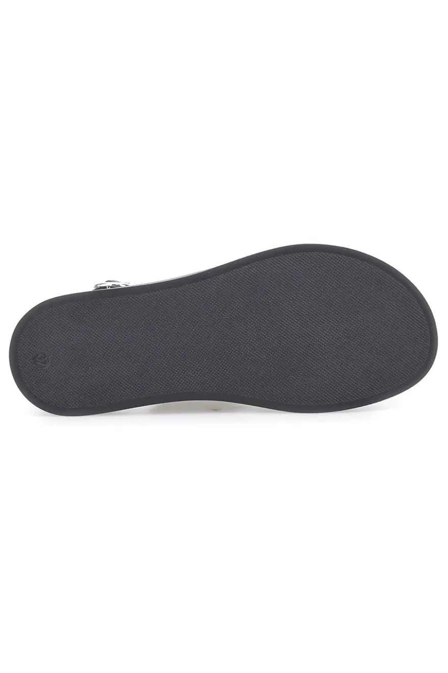 Sandali neri in pelle design minimal Pittarello Focus 28058