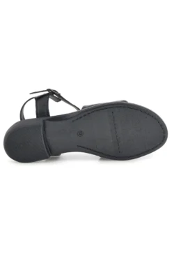 Sandali neri in vera pelle con fascia e cinturino Pittarello focus 222210