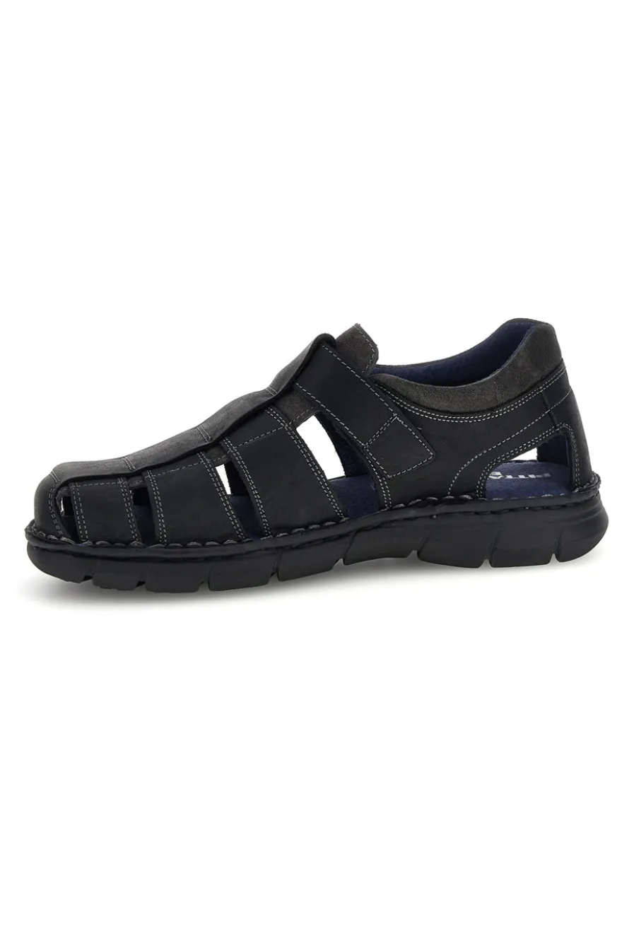Sandali neri in vera pelle con design intagliato Pittarello eco 2617402