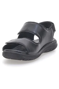 Sandali neri in vera pelle con doppio strappo Fly Dinamic FD102