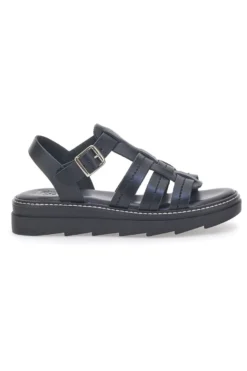 Sandali Neri in Vera Pelle Made in Italy PITTARELLO ROCK 15432