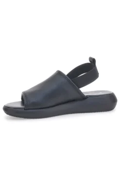 Sandali Neri In Vera Pelle Made in Italy Con Elastico Pittarello Focus 19515