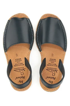 Sandali Neri Open Toe in Materie Sintetiche Fly Nature MN101