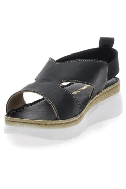 Sandali Neri Sling-back Con Elastici Pittarello 90042