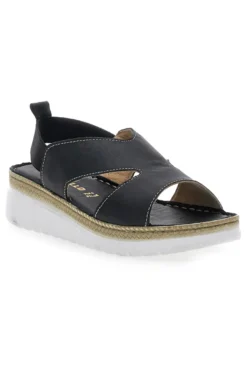 Sandali Neri Sling-back Con Elastici Pittarello 90042