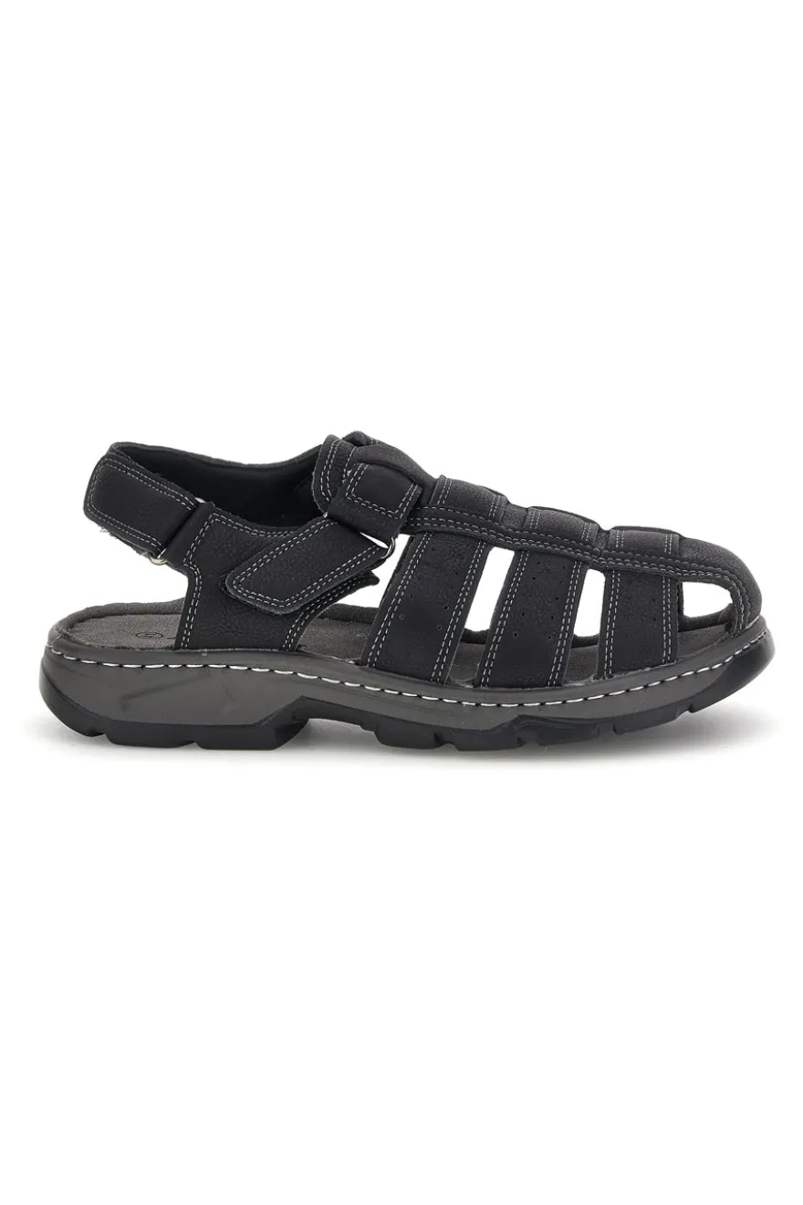 Sandali nero punta chiusa strappo regolabile Jerpoint M8557