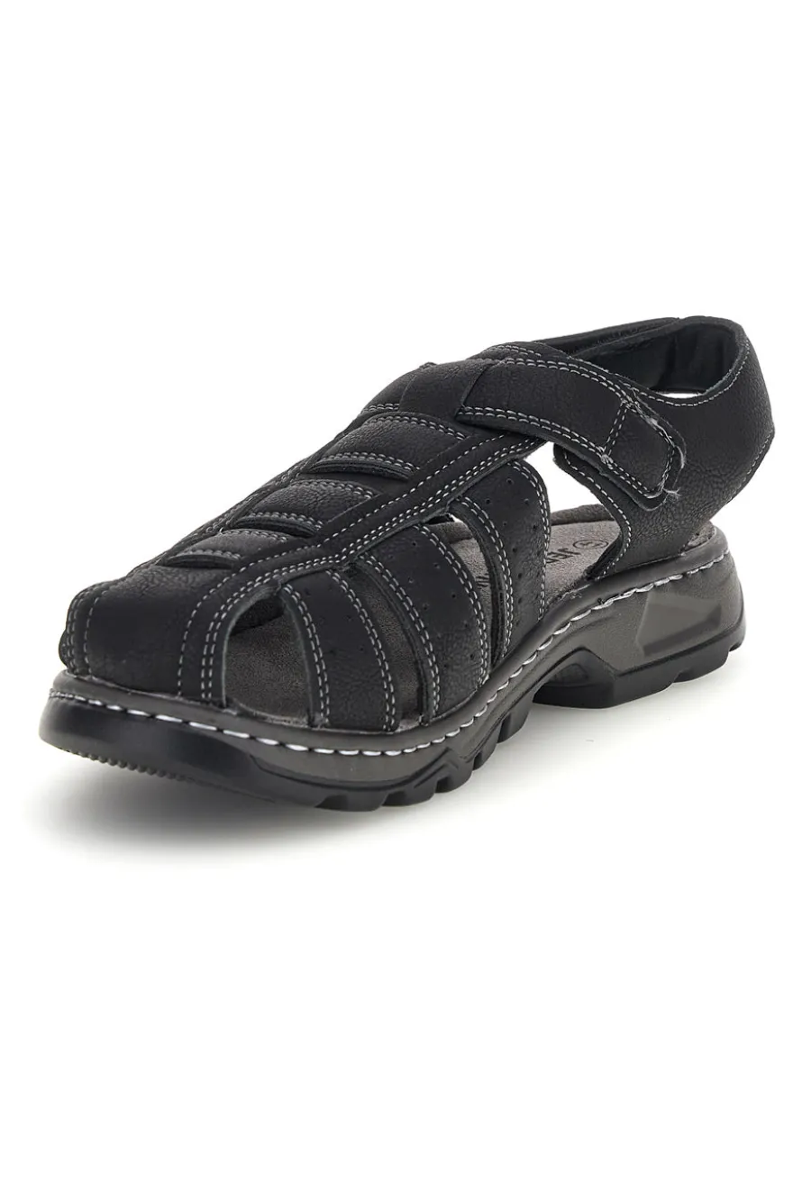 Sandali nero punta chiusa strappo regolabile Jerpoint M8557