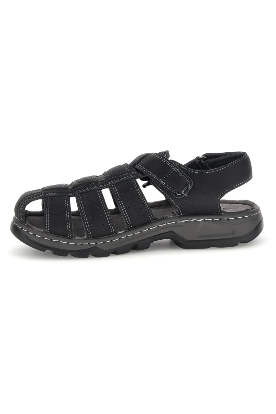 Sandali nero punta chiusa strappo regolabile Jerpoint M8557
