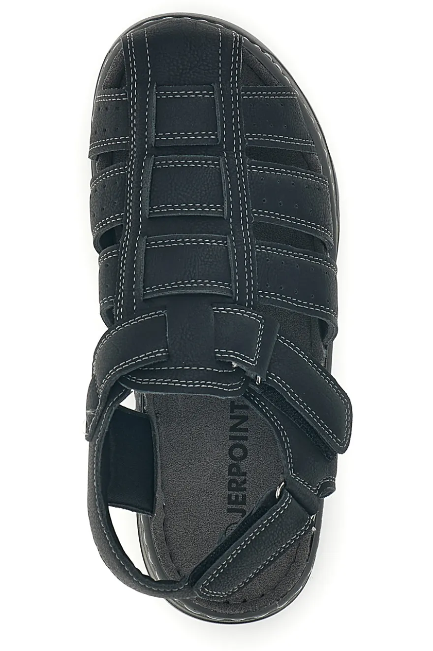 Sandali nero punta chiusa strappo regolabile Jerpoint M8557
