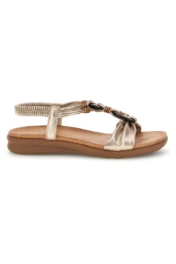 Sandali oro con dettaglio intrecciato Quanna mel 56036Sandali oro con dettaglio intrecciato Quanna mel 56036