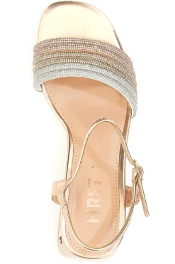 Sandali Oro Rosa Con Tacco Medio The First 651