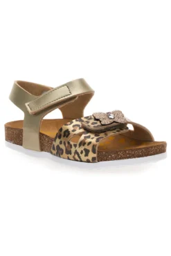 Sandali platino a fantasia animalier con plantare preformato Pittarello Bio 257A745SR