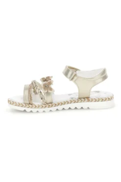 Sandali platino con farfalle e strass Grazie girl 15022