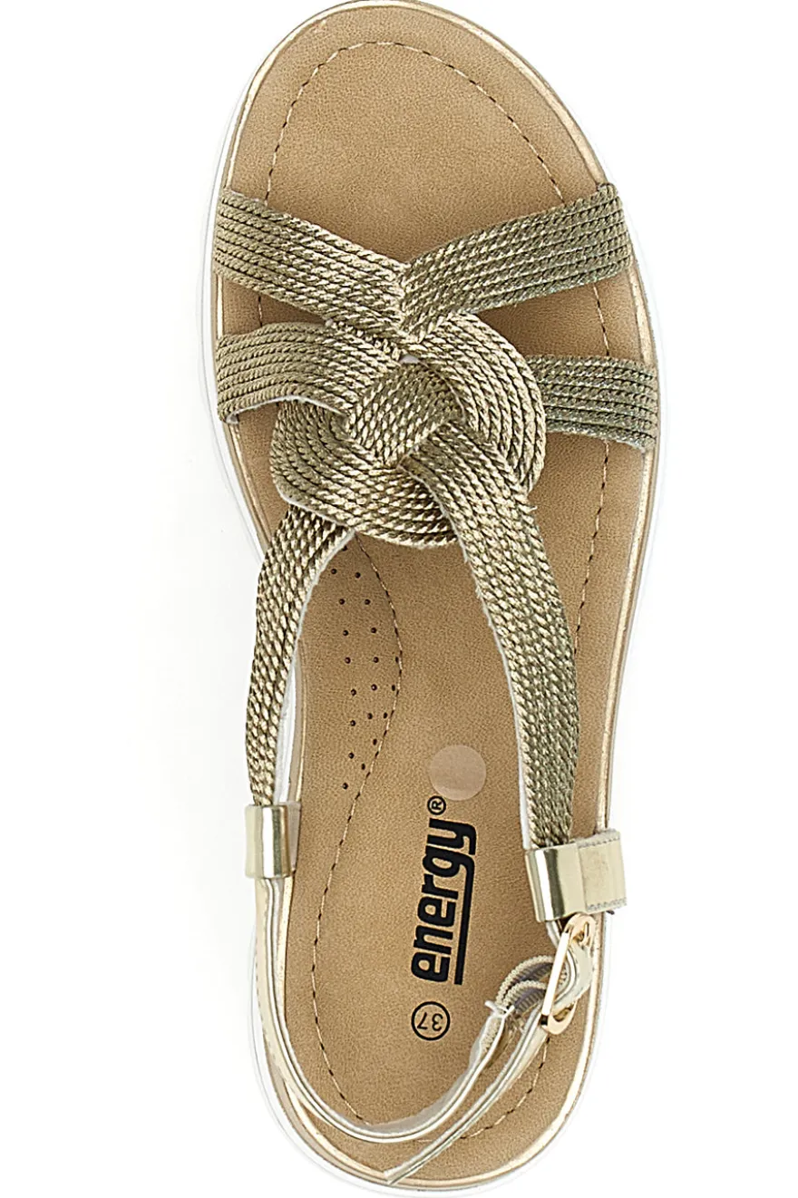 Sandali Platino Con Platform di 5,5 Cm Energy 495