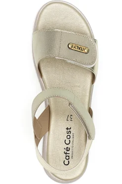 Sandali Platino Con Strappi in Velcro Cafe'Cost 5010