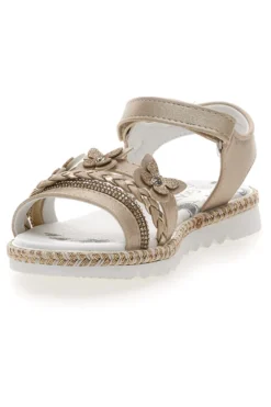 Sandali Platino Con Strappo in Velcro Grazie 15022