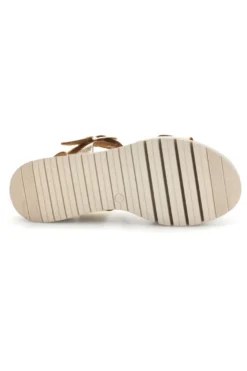 Sandali platino con zeppa e strappo in velcro Pittarello focus 5493097