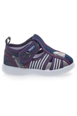 Sandali Primi Passi Chiusi in Punta Jeans e a Righe Snoopy 0616109