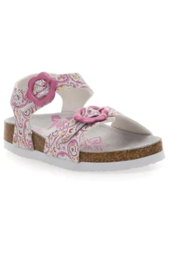 Sandali rosa con fantasia floreale e fibbie regolabili PITT KIDS 14503