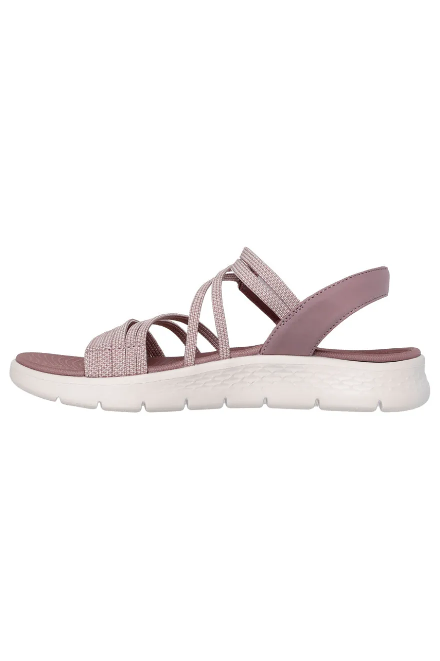 Sandali rosa con fasce elastiche Skechers Go walk flex sandal