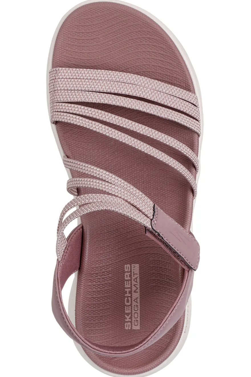 Sandali rosa con fasce elastiche Skechers Go walk flex sandal