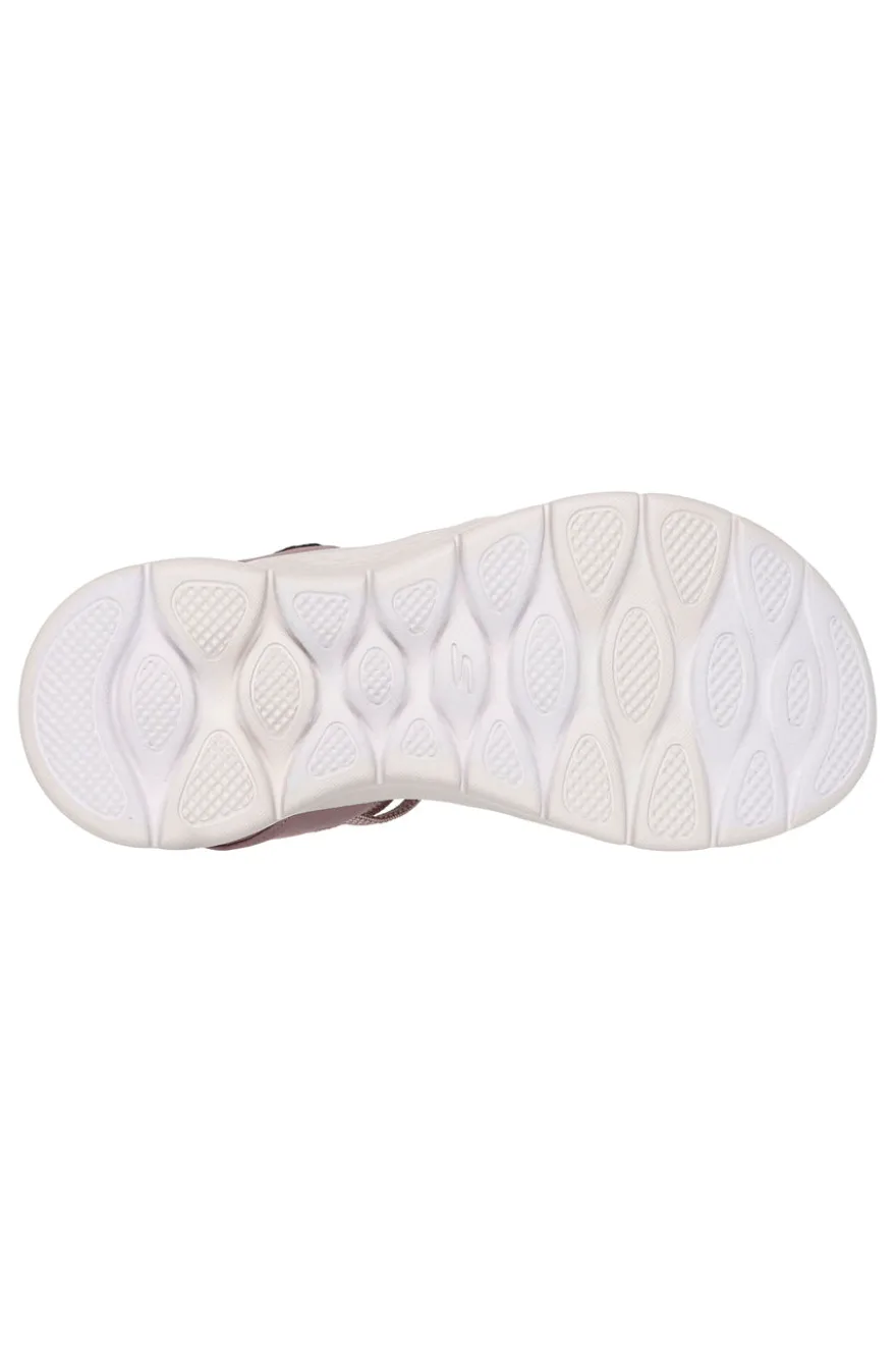 Sandali rosa con fasce elastiche Skechers Go walk flex sandal