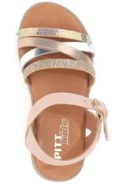 Sandali rosa con fasce multicolor Pitt Kids 39G2551S