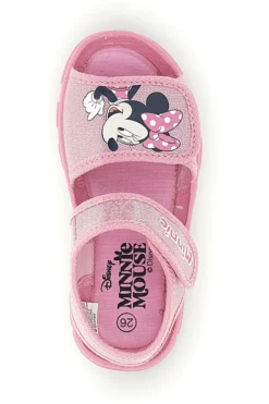 Sandali rosa con stampa Minnie e chiusura a strappo Minnie D3010815T