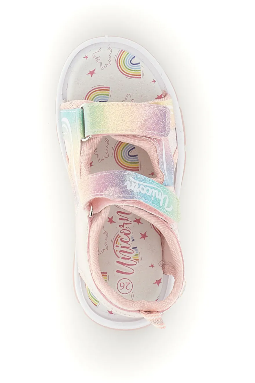 Sandali rosa con strappi e luci Unicorno S8010214S