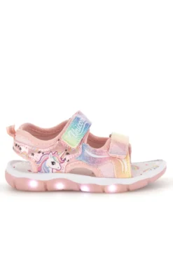 Sandali rosa con strappi e luci Unicorno S8010214S