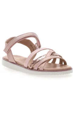 Sandali rosa metallizzato con fascette incrociate Pitt Kids 39G2546S