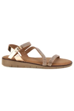 Sandali rose gold con fasce intrecciate Cafè cost RH23