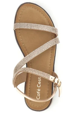 Sandali rose gold con fasce intrecciate Cafè cost RH23