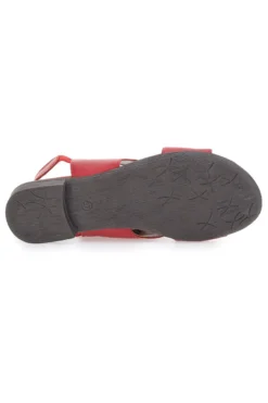Sandali Rossi Flat In Vera Pelle Con Elastico Pittarello Look 225435