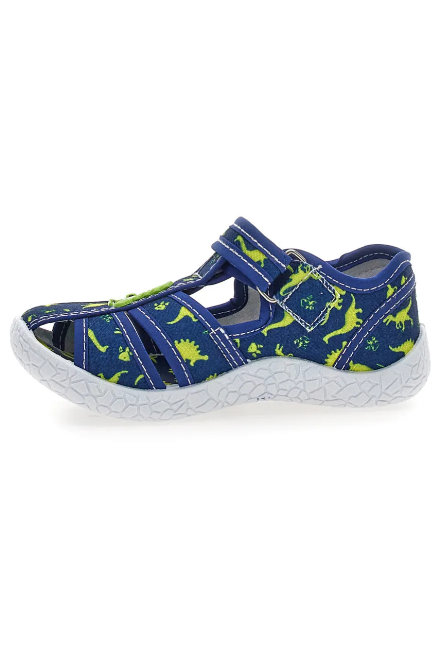 Sandali Semiaperti blu fantasia dinosauri primi passi Pitt kids PK2492F